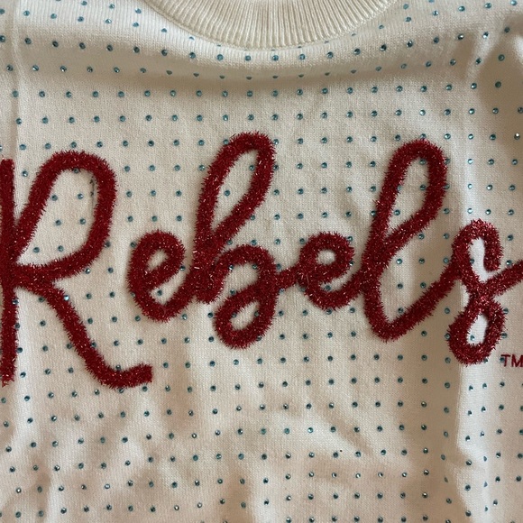 Stewart Simmons Tops - Rebels White and Red Women's Top
